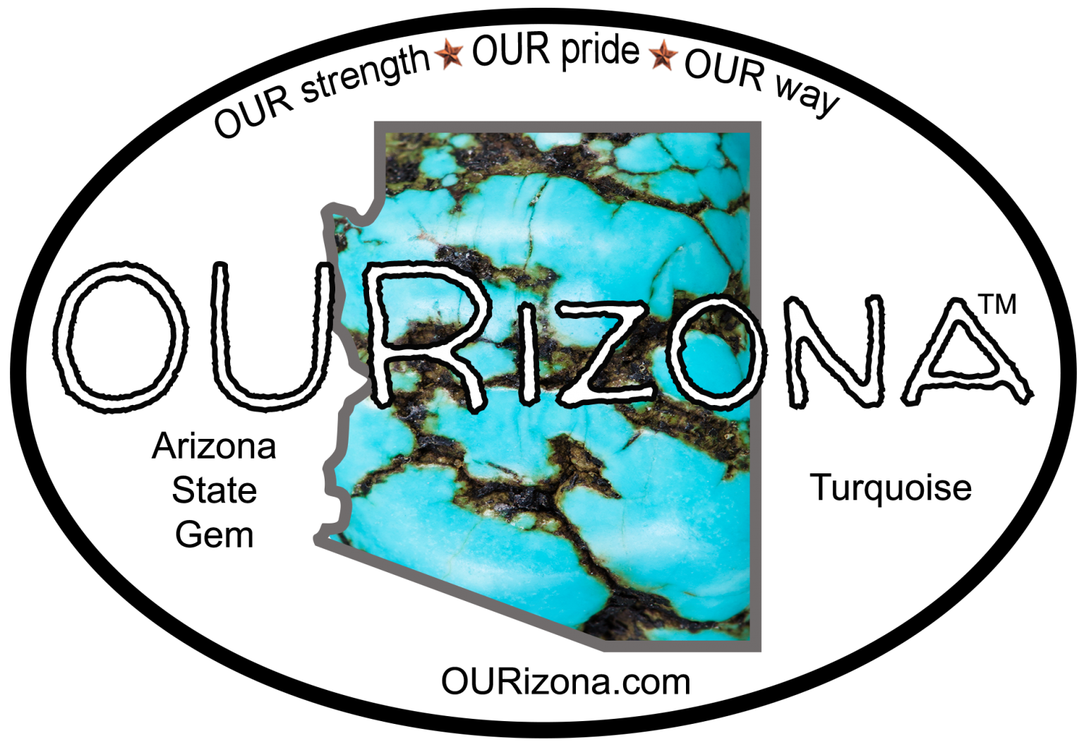 Turquoise State Gem Decal – OURizona